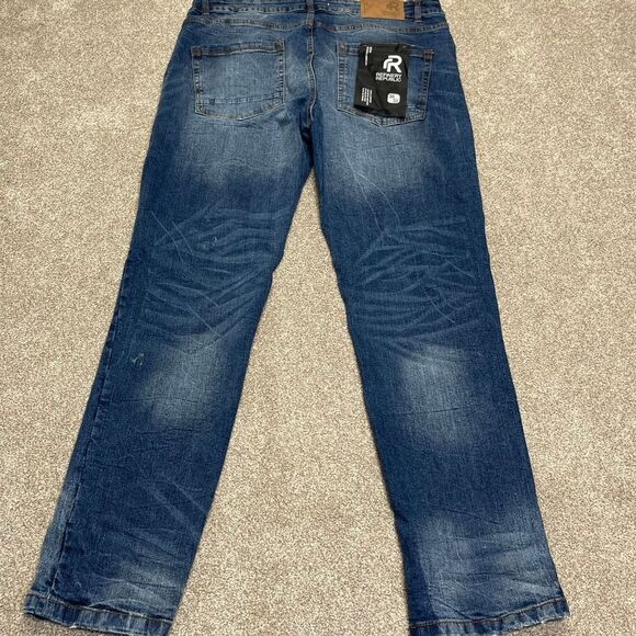 Refinery republic mens distress jean sz 38x32 refinery Denim Design Stretch nwot - Picture 2 of 12